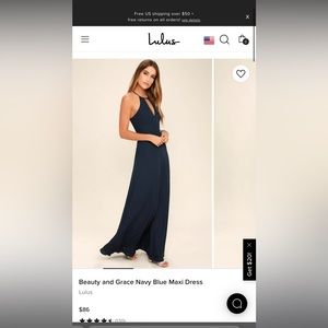 Lulus Beauty and Grace Navy Blue Maxi Dress